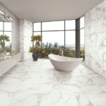gres porcellanato effetto marmo calacatta - bagno