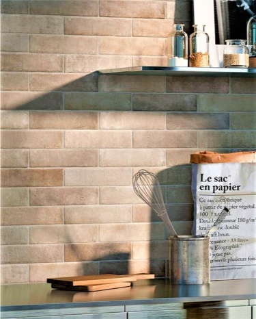 rivestimento cucina effetto mattoncini