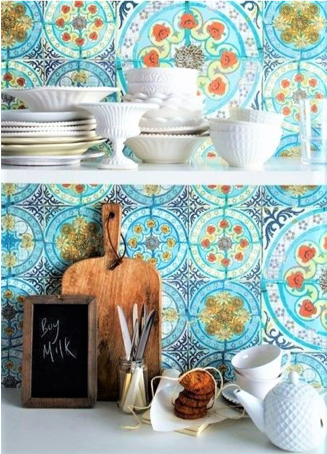 rivestimento per cucina stile mediterraneo